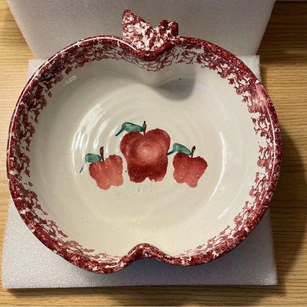 Neher Clay in motion pottery Apple torte baking dish with recipe.